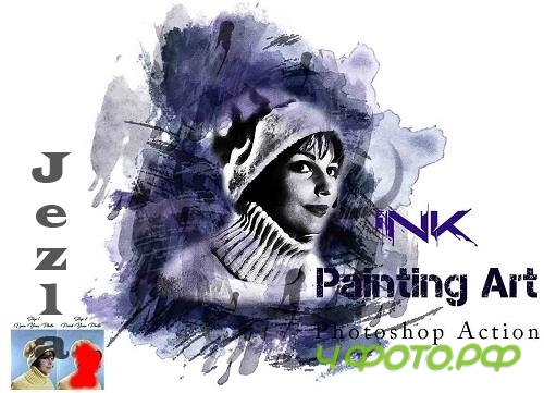 Ink Painting Art Photoshop Action - 42291765