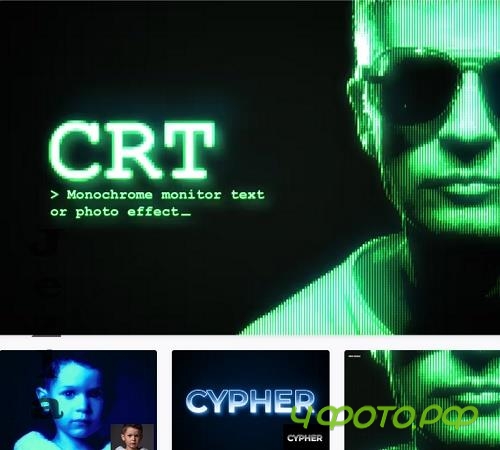 CRT Monochrome Text and Photo Effect - S9G3VXX