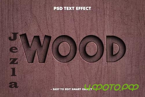 Debossed Wood Textured 3D Text Effect - ANDTWZQ