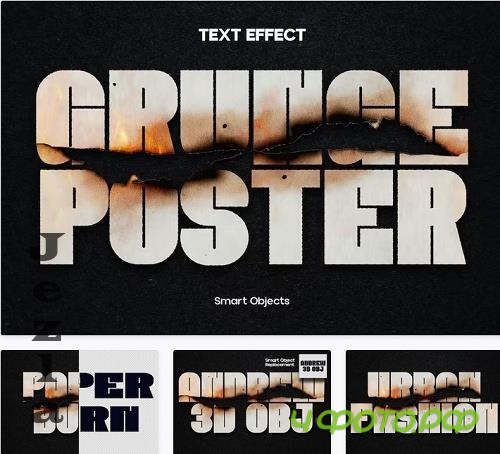 Urban Grunge Paper Burn Text Effect - YGBKDFZ Urban Grunge Paper Burn Text Effect - YGBKDFZ