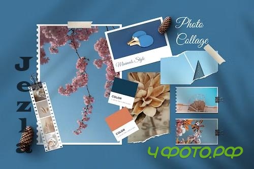 Polaroid Photo Collage Mockup Template - X47A3ZP