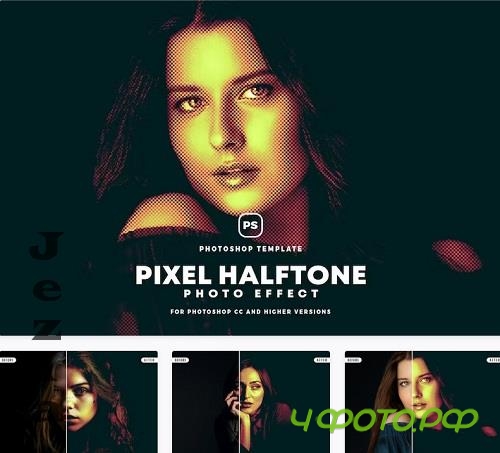 Pixel Halftone Photo Effect - ZFMCA5N