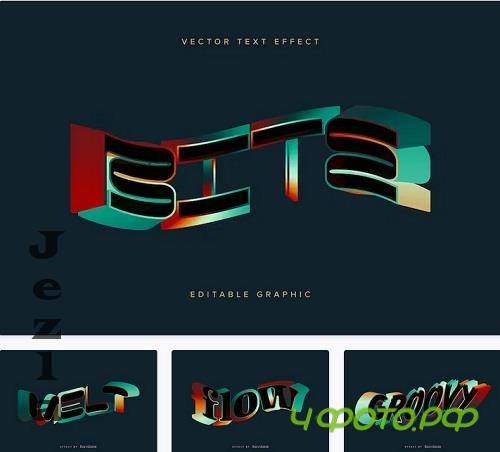 Bright Wavy Vector Text Effect Mockup - CFKPMCH