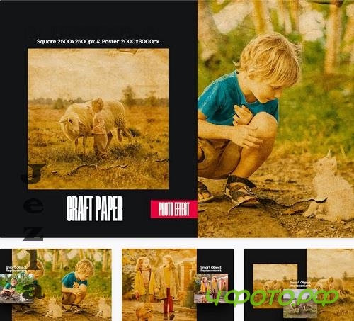 Craft Paper Square And Poster Photo Effect - QTNAJTK