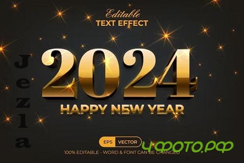 2024 Gold Text Effect New Year Style - 91583156