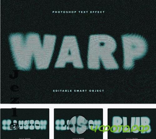 Blurred Tv Glitch Text Effect Mockup - 54GVKKB