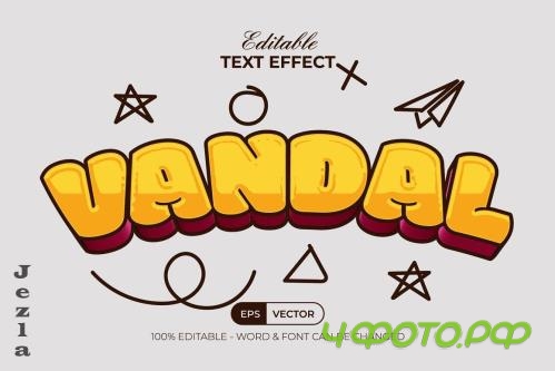 Vandal Text Effect Fun Style - 91619225