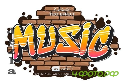 Music Text Effect Retro Graffiti Style - 91622796 Music Text Effect Retro Graffiti Style - 91622796