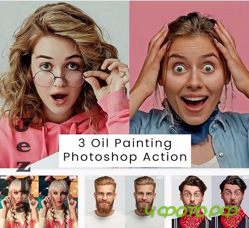 3 Oil Painting Photoshop Action - N99GBMZ