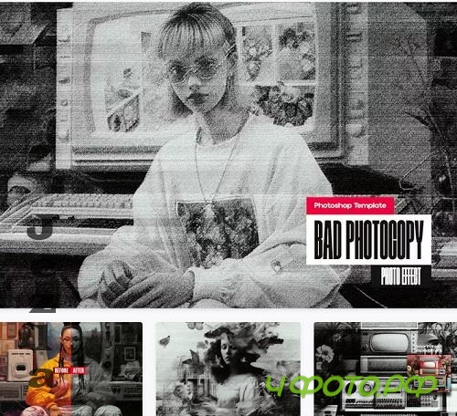Bad Photocopy Photo Effect - LE8ZZV9