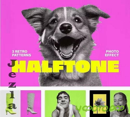 Paper Halftone Photo Effect - 91637731