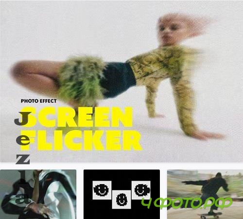 Retro Screen Flicker Photo Effect - 91668618