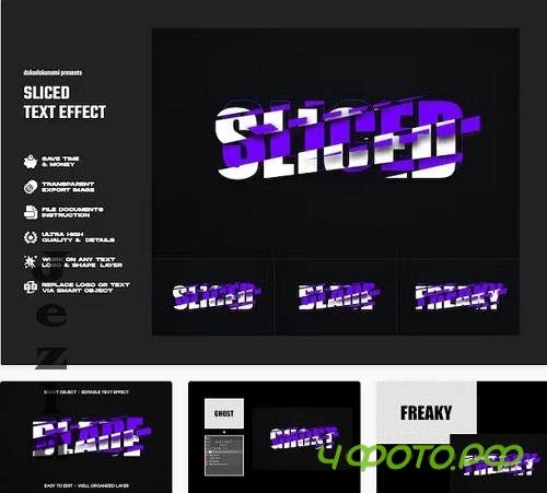 Sliced Text Effect - G4TZ2K9 Sliced Text Effect - G4TZ2K9