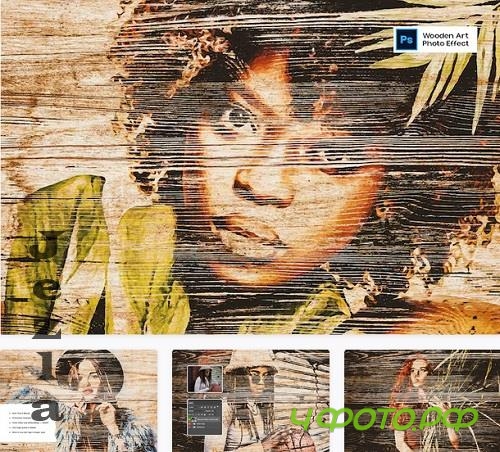Wooden Art Photo Effect - J3DSRML Wooden Art Photo Effect - J3DSRML