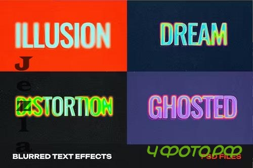 4 Blurred Text Effects - J2YJM45