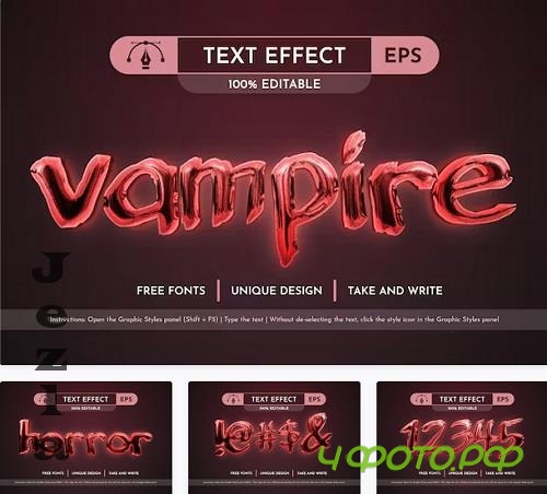Vampire - Editable Text Effect - 91539583 Vampire - Editable Text Effect - 91539583