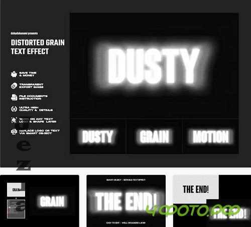 Distorted Grain Text Effect - Z37K655 Distorted Grain Text Effect - Z37K655