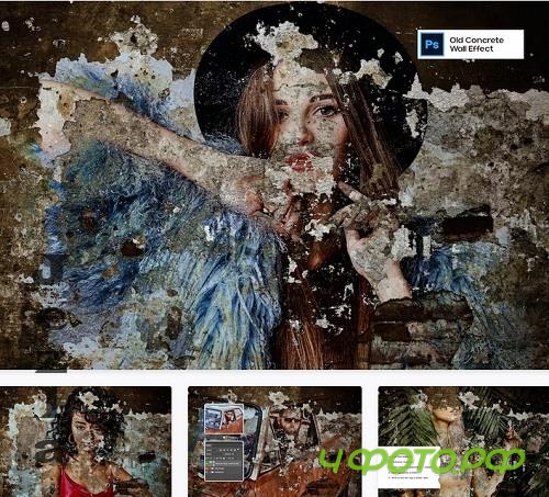 Old Concrete Wall Photo Effect - KN7GE28 Old Concrete Wall Photo Effect - KN7GE28