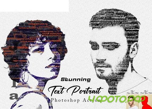 Stunning Text Portrait PS Action - 91620221 Stunning Text Portrait PS Action - 91620221