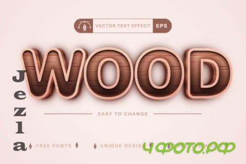 Wood Stroke - Editable Text Effect - 13465268