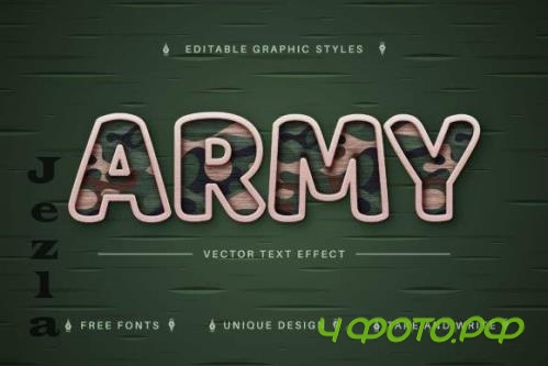 Army Textile - Editable Text Effect - 13465237