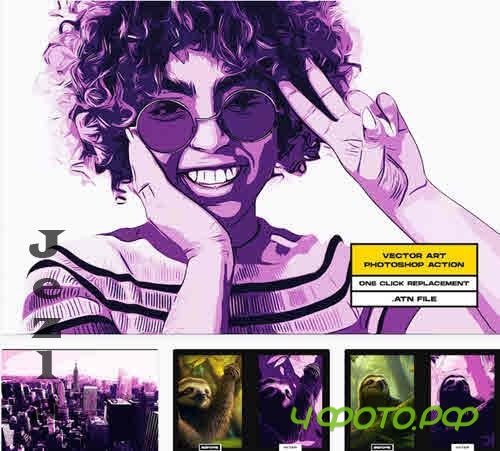 Vector Art Photoshop Action - B8G8QGW
