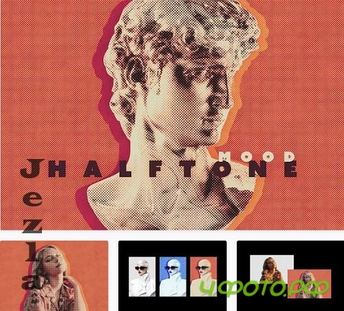 Duotone Halftone Photo Effect - 91884087