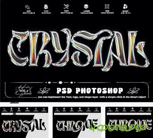 Cystal Chrome PSD Template Text Effect - KSVE2V6 Cystal Chrome PSD Template Text Effect - KSVE2V6