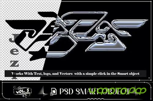 3D Chrome Text Effect 2yk PSD Photoshop - S2HNPPC