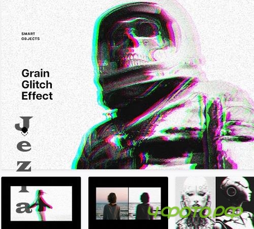 Grain Glitch Photo Effect - 91895329