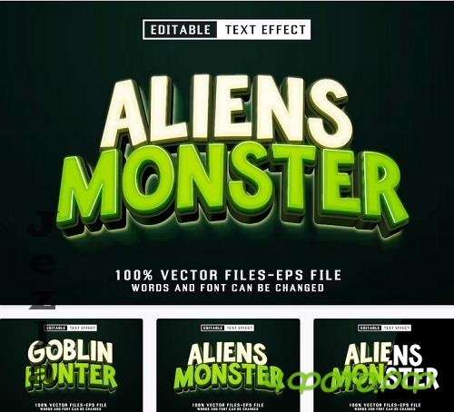 Aliens Monster Editable Text Effect - 5HAX539
