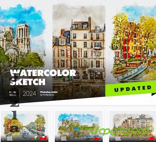 Watercolor Sketch Photoshop Action - 5BGZL2H
