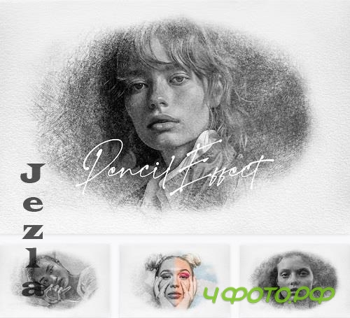 Pencil Drawing Photo Effect - 91973057