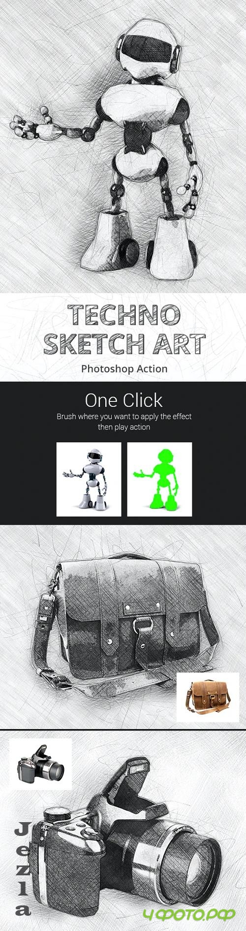 Techno Sketch Art Photoshop Action - 17696381 - AA9LELP