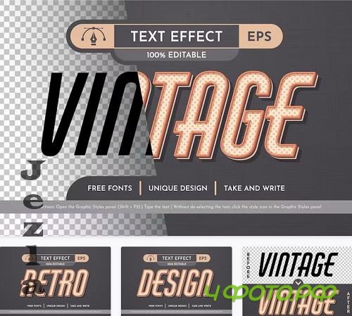 Vintage Editable Text Effect - 91978202