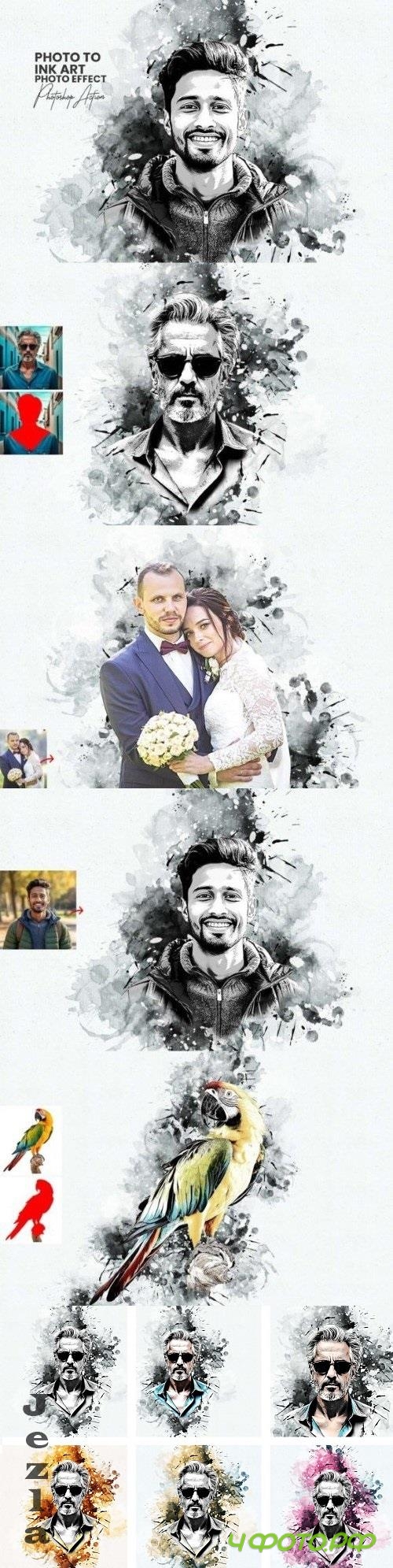 Photo to Ink Art Photoshop Action - 92029879