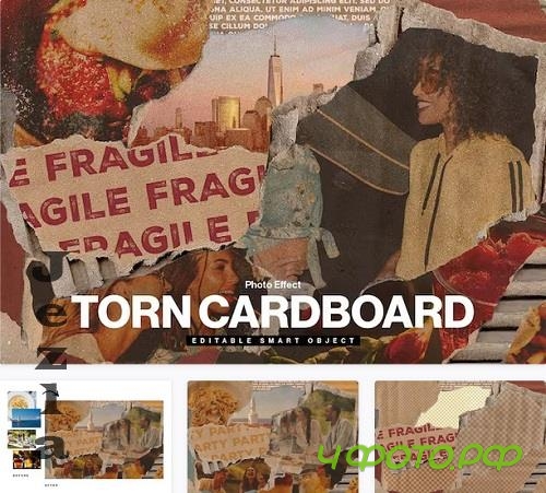 Torn Cardboard Photo Effect Template - 6WG3R8Y