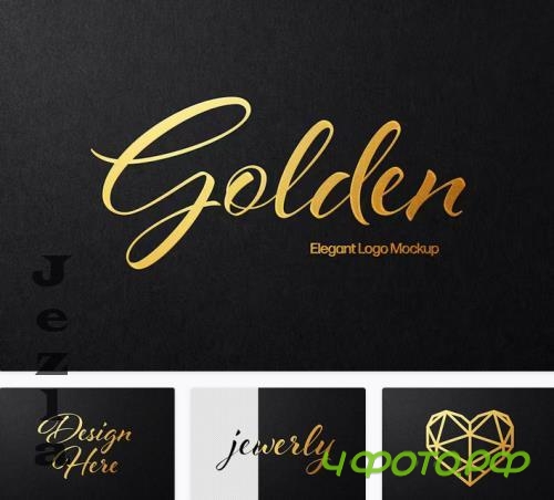 Gold Foil Logo Mockup - 92052411