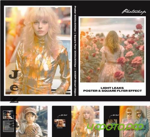 Light Leaks Photo Square and Poster Effect - NYA58PC
