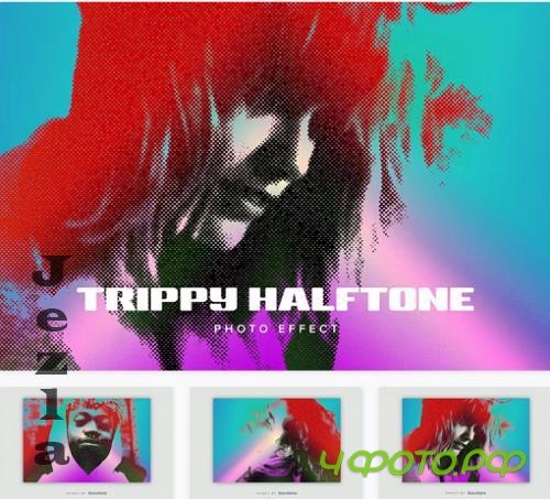 Trippy Halftone PSD Photo Effect - XWDVEEZ
