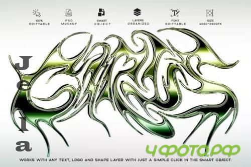 Y2k Gradient Reflect Steel - Editable Text Effect - NBGT2EL