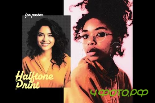 Vintage Halftone Poster Photo Effect - 92480104