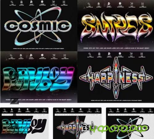 4 PSD Template Y2k Gradient Chrome Text Effect - TMG5YGU 4 PSD Template Y2k Gradient Chrome Text Effect - TMG5YGU