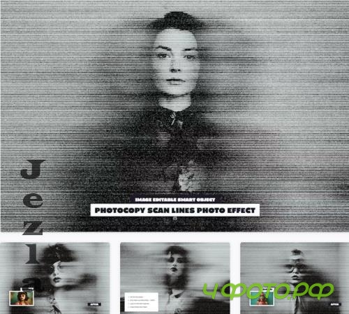Photocopy Scan Lines Photo Effect - PZ9SE67