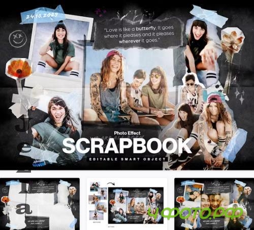 Scrapbook Photo Collage Template - W9SN7XZ