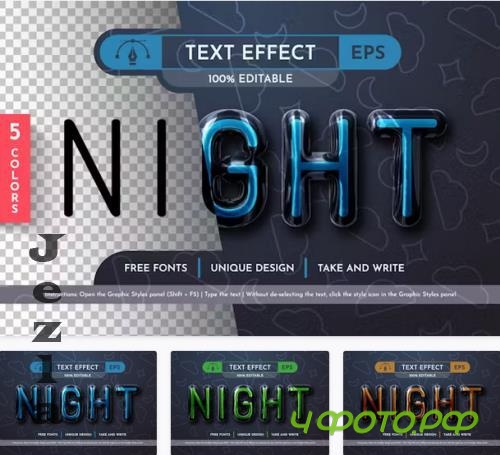 5 Night Glass Editable Text Effects - 92524150