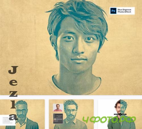 Blue Engrave Photo Effect - YBGMJKR