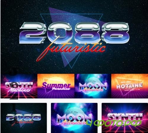 Retrowave Text Effects Collection - 94595580