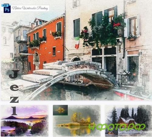 Nature Watercolor Painting Photo Effect - NU6QQEF
