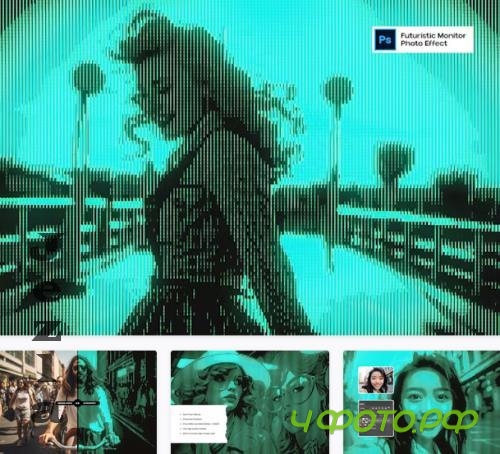 Futuristic Monitor Photo Effect - WL7YY36
